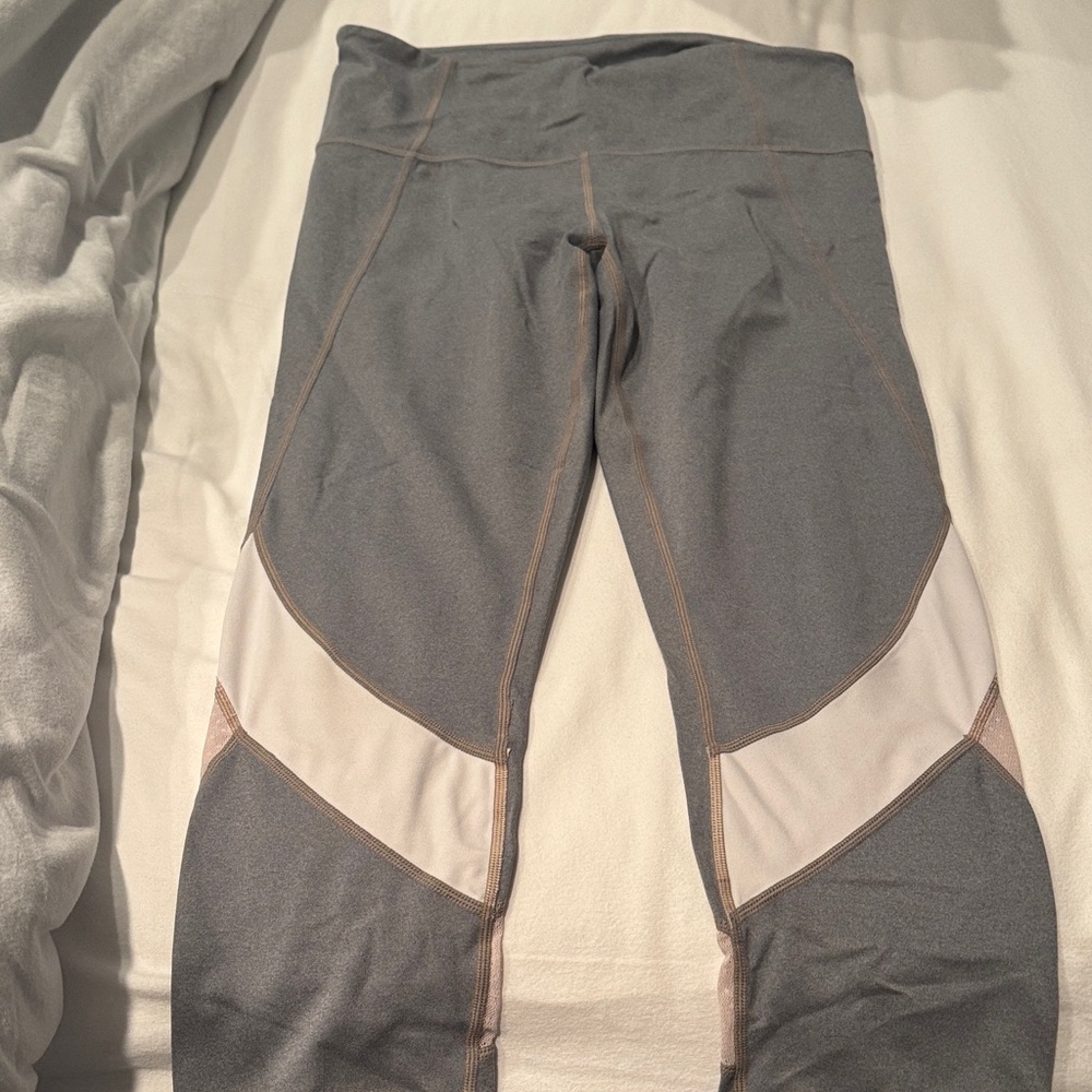 Athleta Gray and Cream Leggings